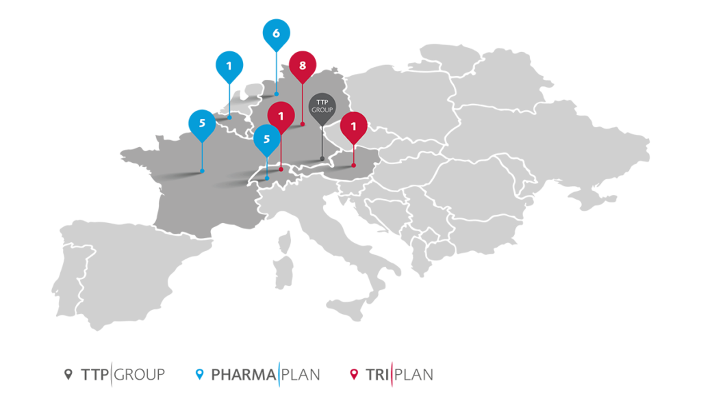 TTP Group Standorte in Europa